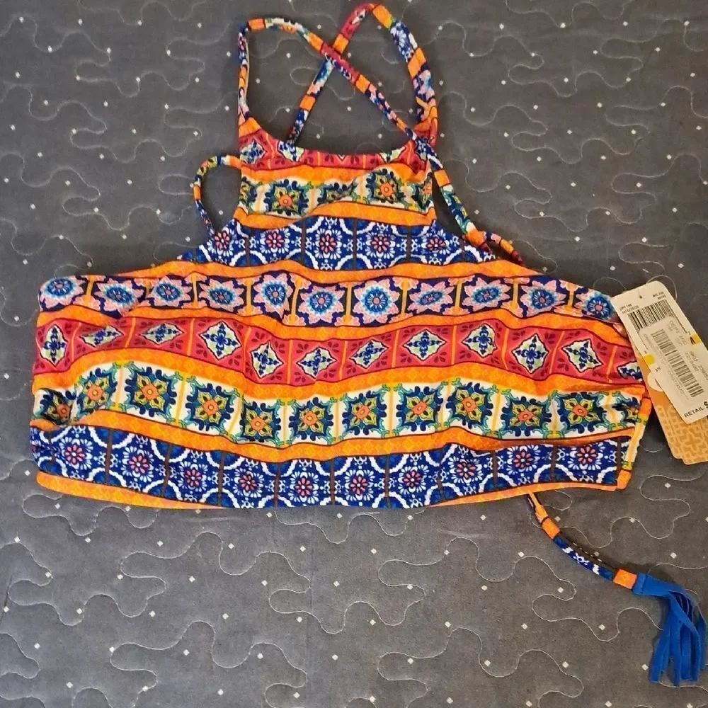 GB Colorful Geometric Print swim top size medium NWT